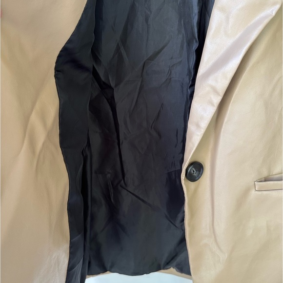 Princess Polly Faux Leather Blazer in Tan, size XS/S - Picture 7 of 7
